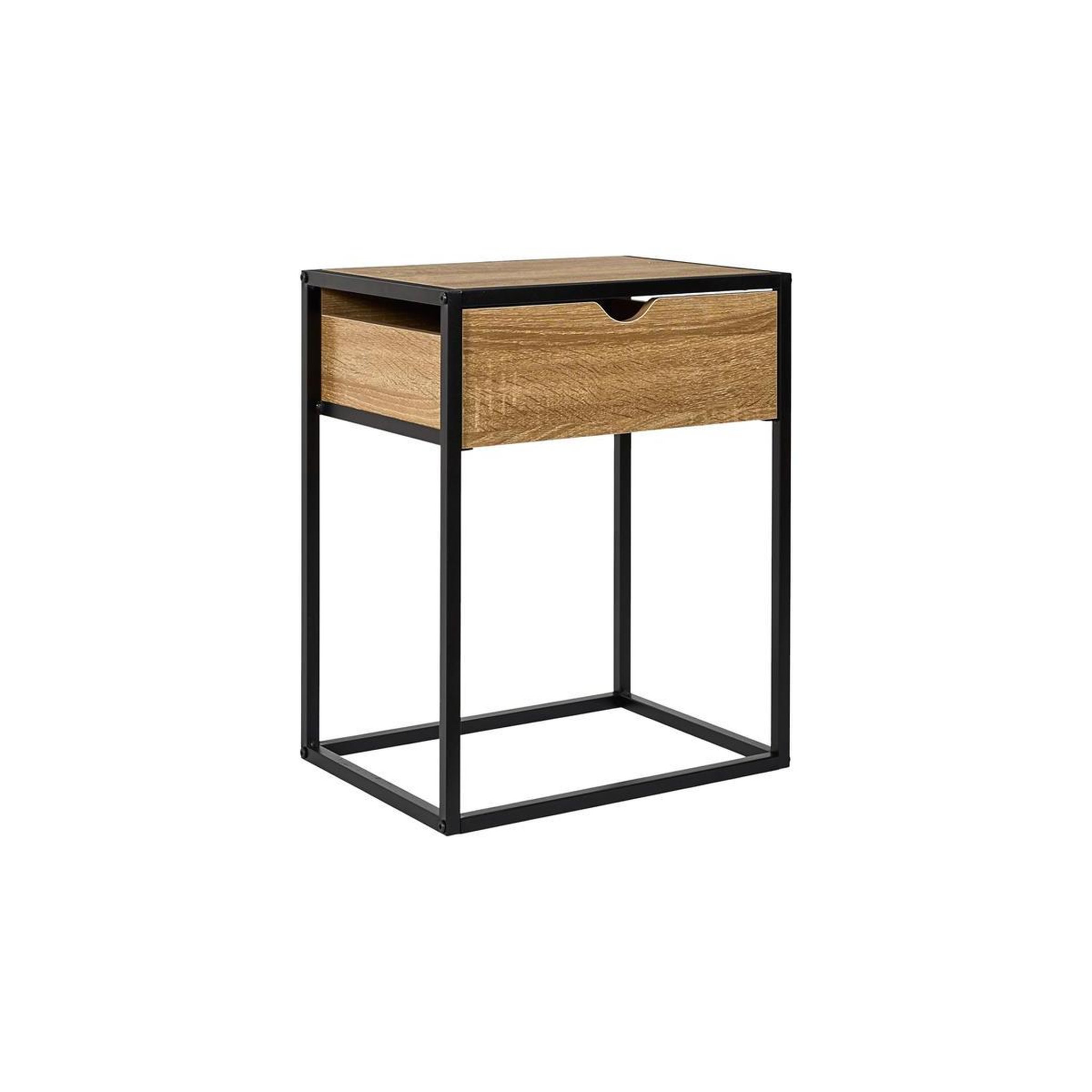 The Home Deco Factory Table de Chevet Avec Tiroir  Loka  50cm Marron