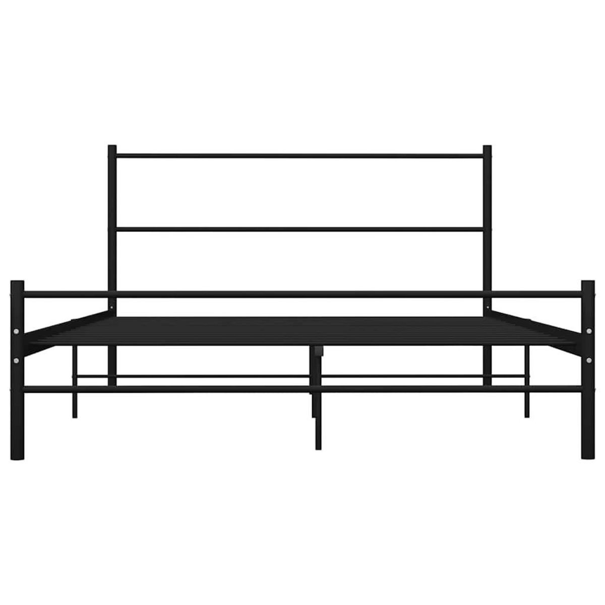 VIDAXL Cadre de lit avec tete de lit sans matelas noir 140x200cm metal