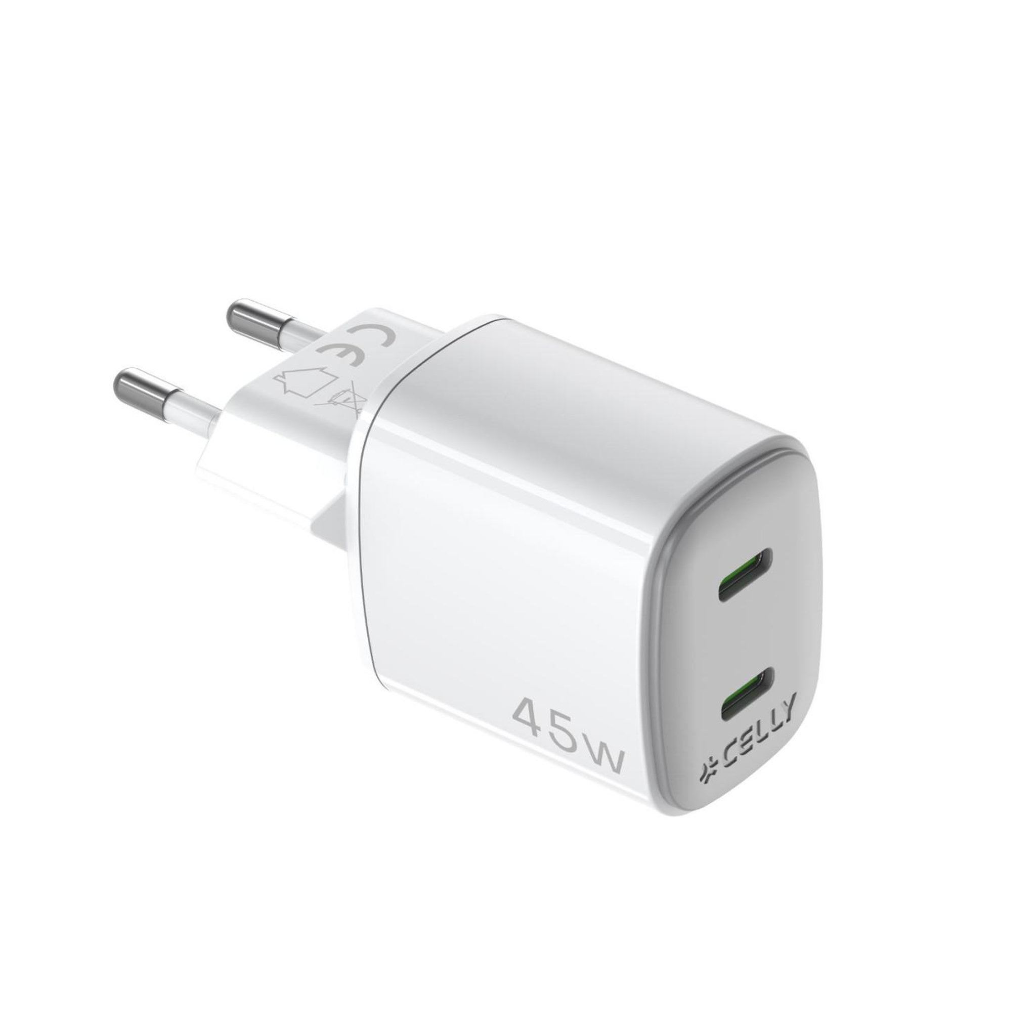 CELLY Celly UPTC2USBC45WWH chargeur d'appareils mobiles Universel Blanc Secteur Charge rapide Intérieure