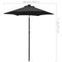 Voir la diapositive 6 : VIDAXL Parasol de jardin avec lumieres LED noir 200x211 cm aluminium