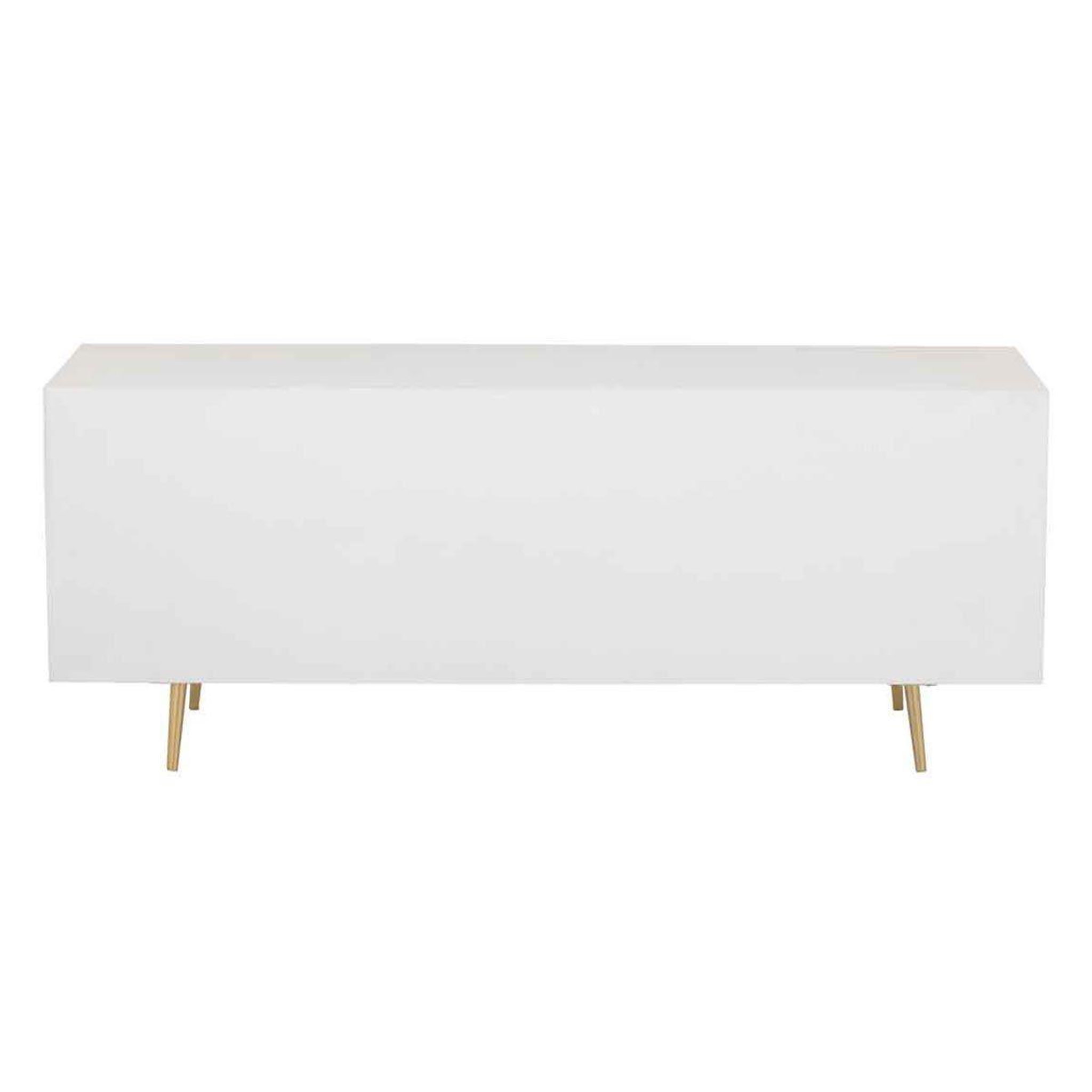Voir la diapositive 4 : J-LINE Buffet 4 tiroirs & 2 portes  remina  150cm blanc & or