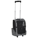 PAWHUT 2 en 1 trolley chariot sac à dos sac de transport à roulettes pour chien chat gris