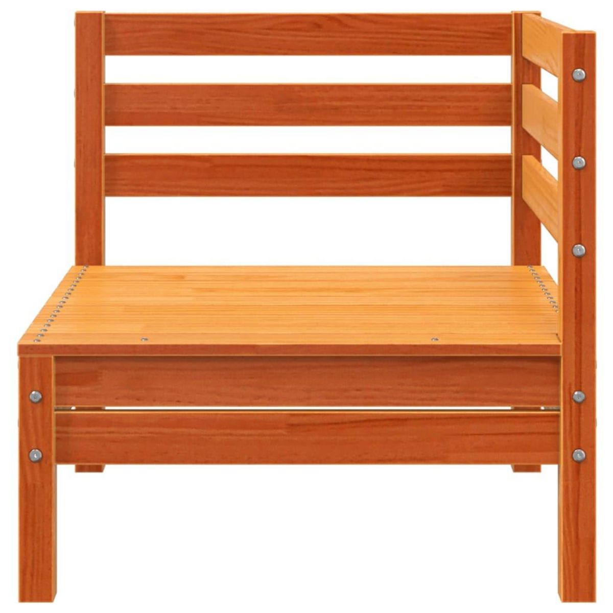 VIDAXL Canape d'angle de jardin cire marron bois de pin massif