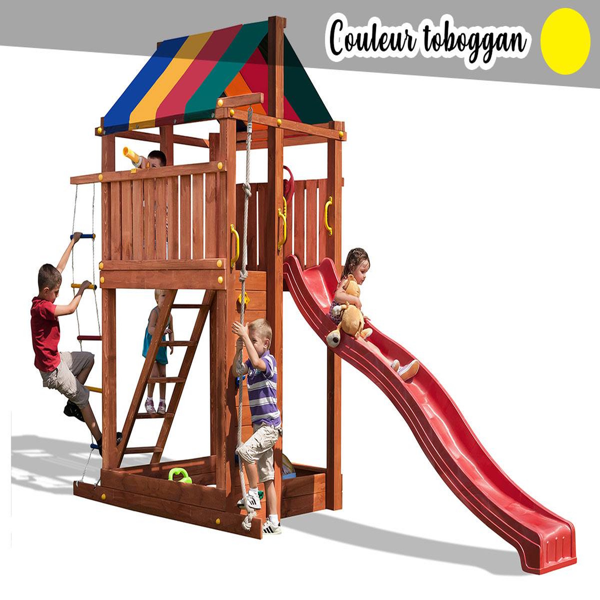 Voir la diapositive 1 : Fungoo Aire de jeux Paradise - Toboggan jaune - Fungoo