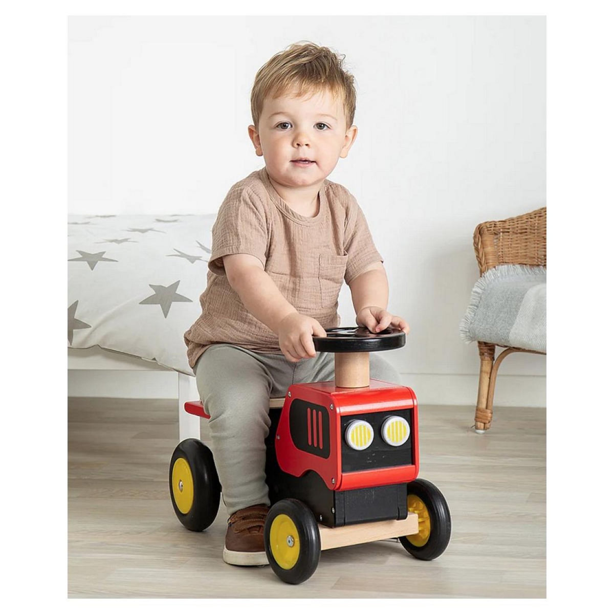 BIGJIGS Porteur en bois en forme de tracteur