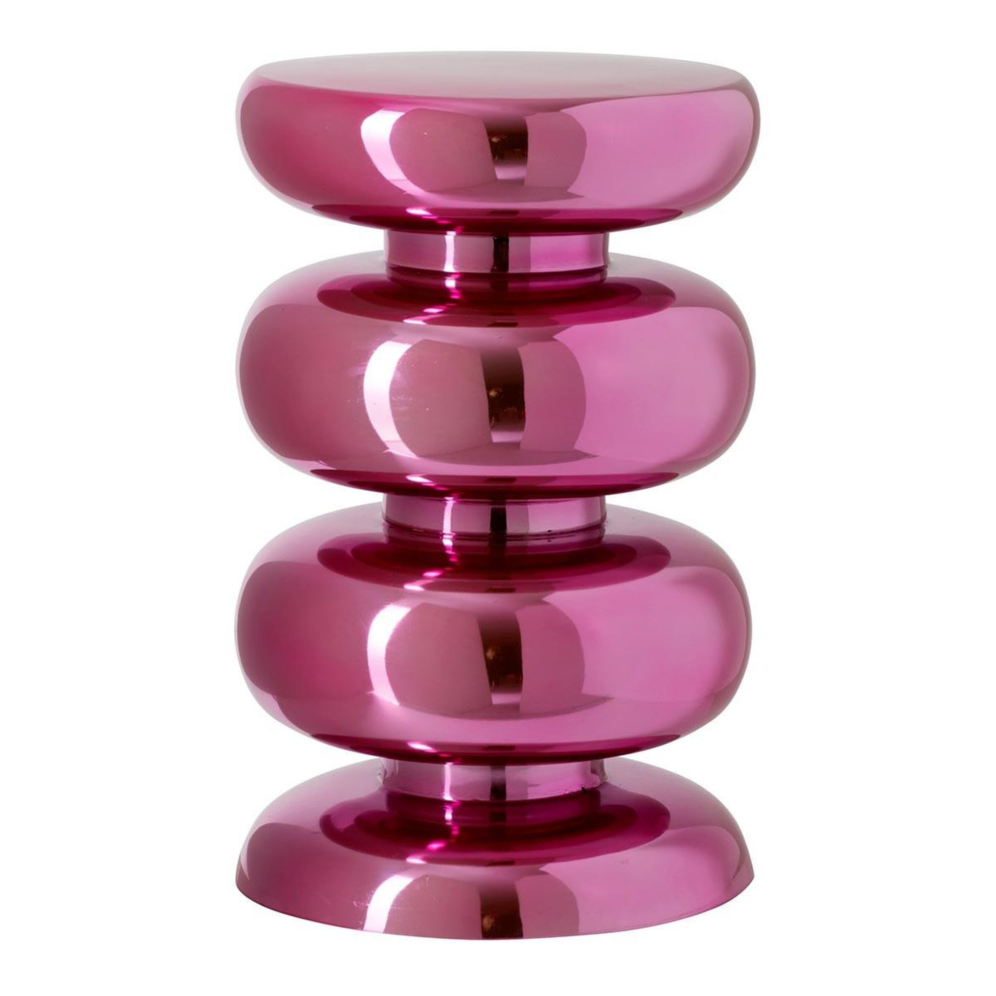 J-LINE Tabouret Brillant Design  Tilde  47cm Rose