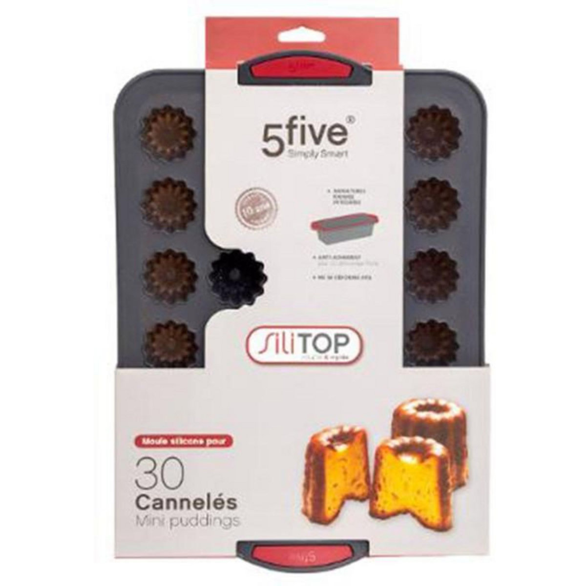 FIVE Moule 30 Cannelés Silicone  Silitop  33cm Gris