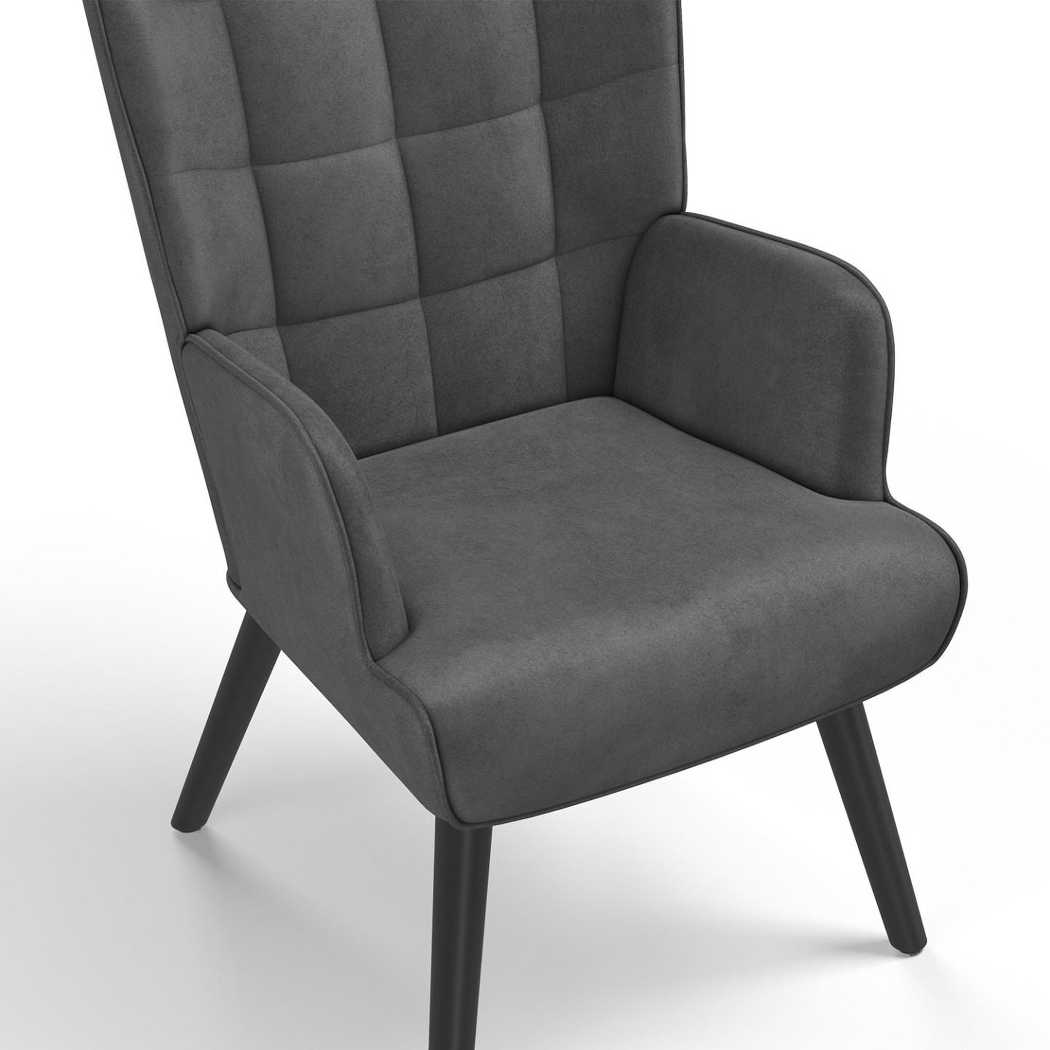 Voir la diapositive 6 : ID MARKET Fauteuil scandinave ania en velours gris