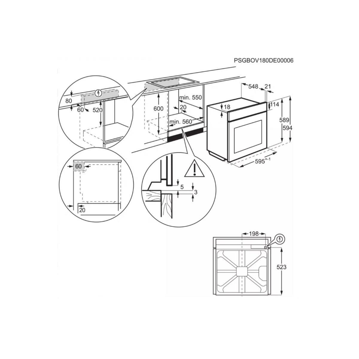 ELECTROLUX Four intégrable 72l 60cm catalyse noir - EOD3C04K