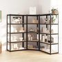 Voir la diapositive 1 : VIDAXL Etagere a 5 niveaux 3 pcs Gris Acier et bois ingenierie