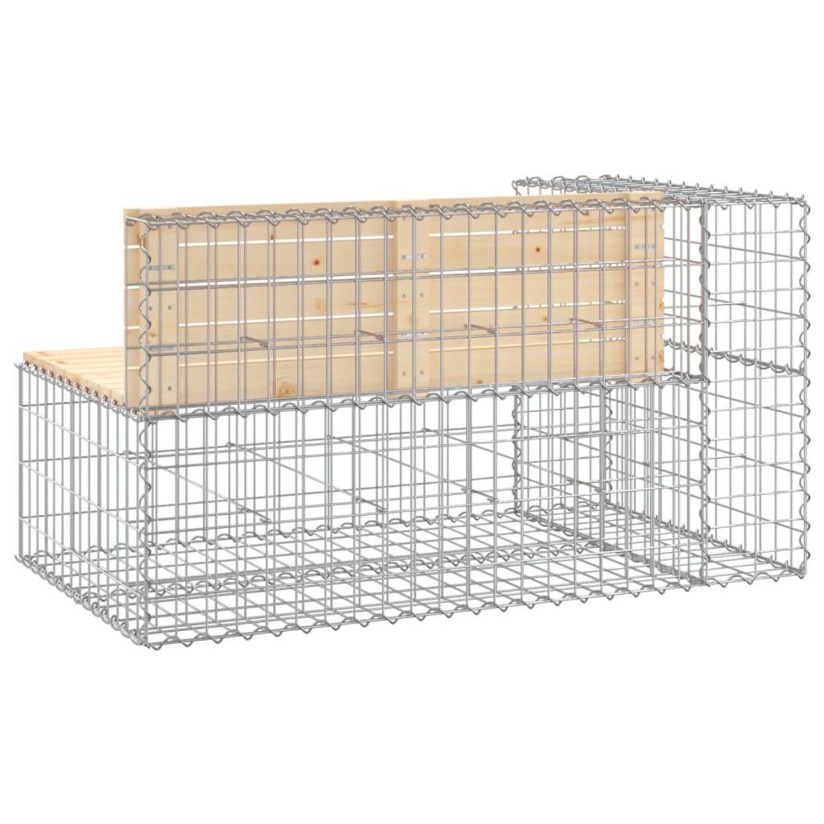 VIDAXL Banc de jardin design gabion 122x71x65,5 cm bois massif de pin