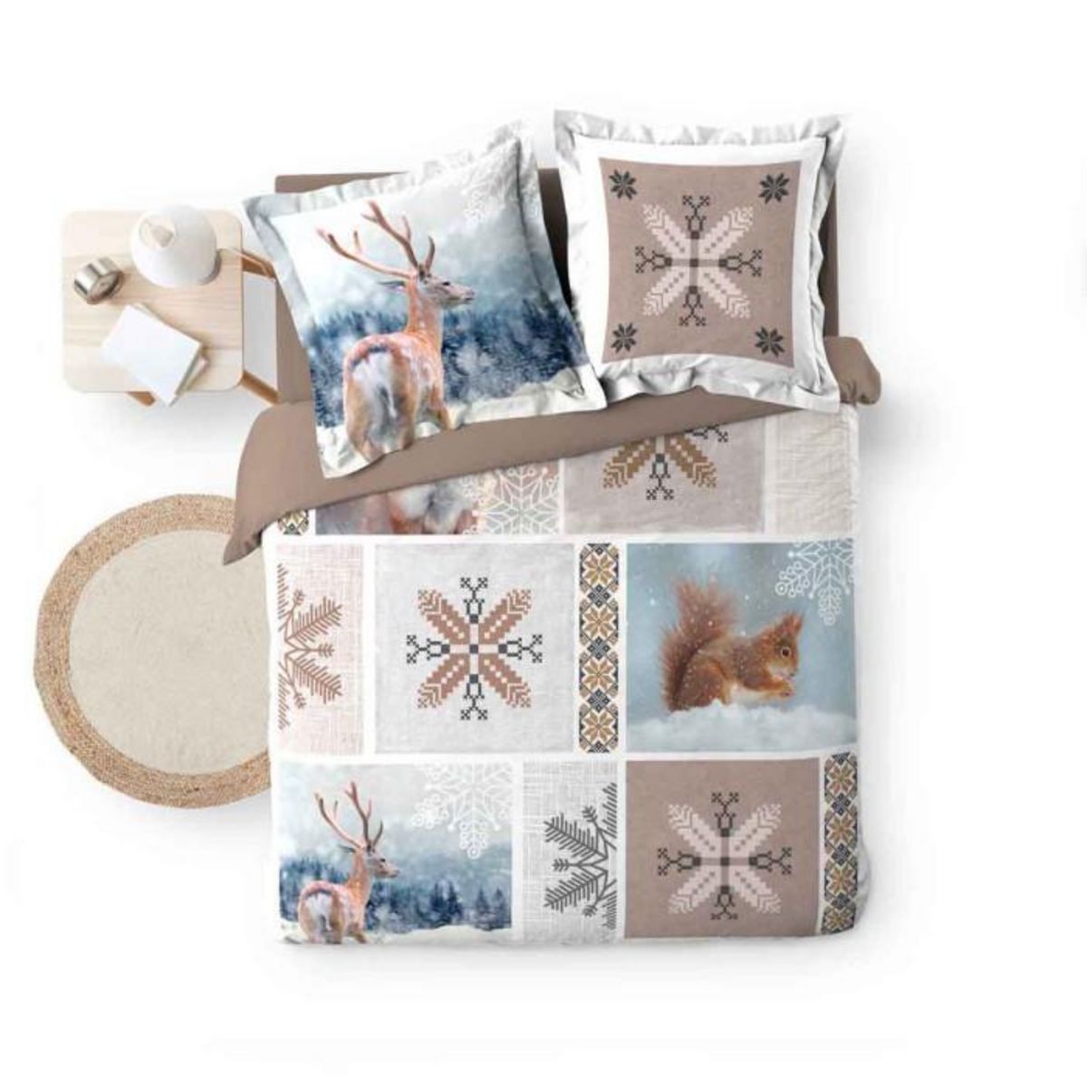 Paris Prix Parure de Lit 3 Pièces  Aspen  260x240cm Naturel