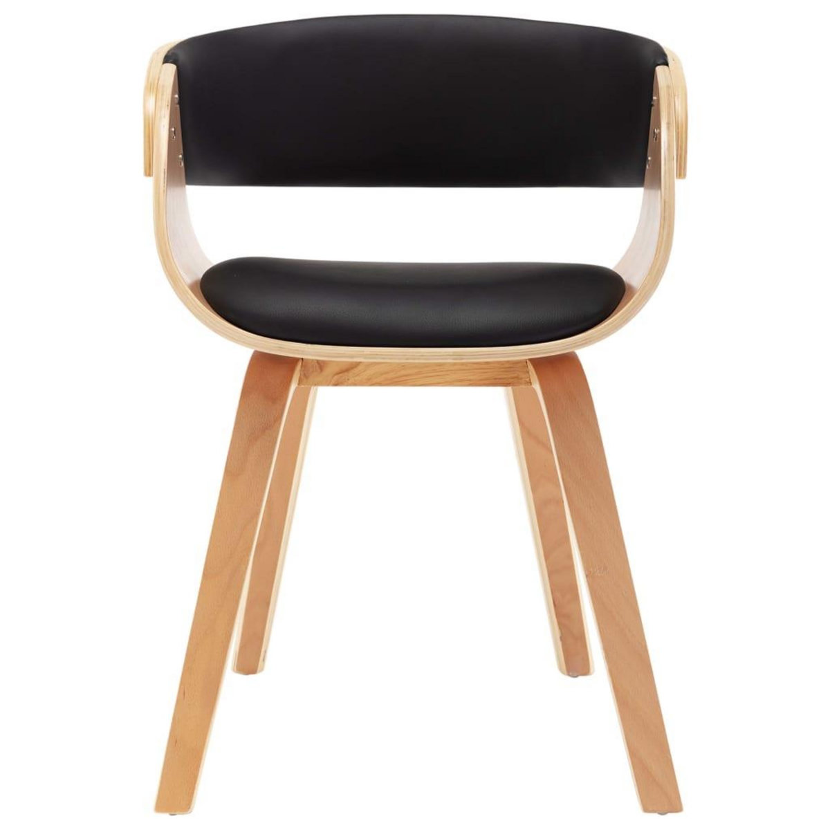VIDAXL Chaise de salle a manger noir bois courbe et similicuir