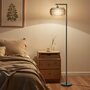 Voir la diapositive 2 : HOMCOM Lampadaire sur pied style bohème H.170cm métal noir abat-jour cloche tissu tressé