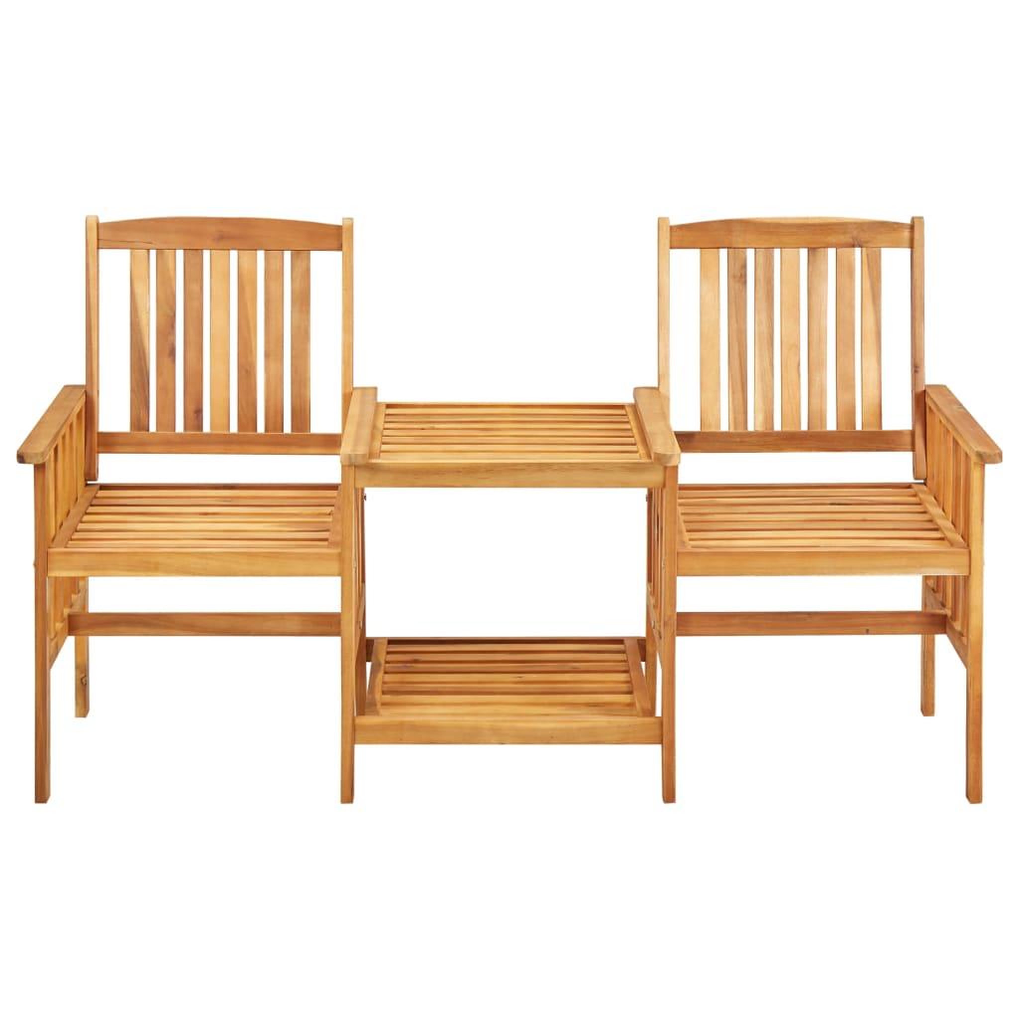Voir la diapositive 3 : VIDAXL Chaises de jardin avec table a the et coussins acacia solide