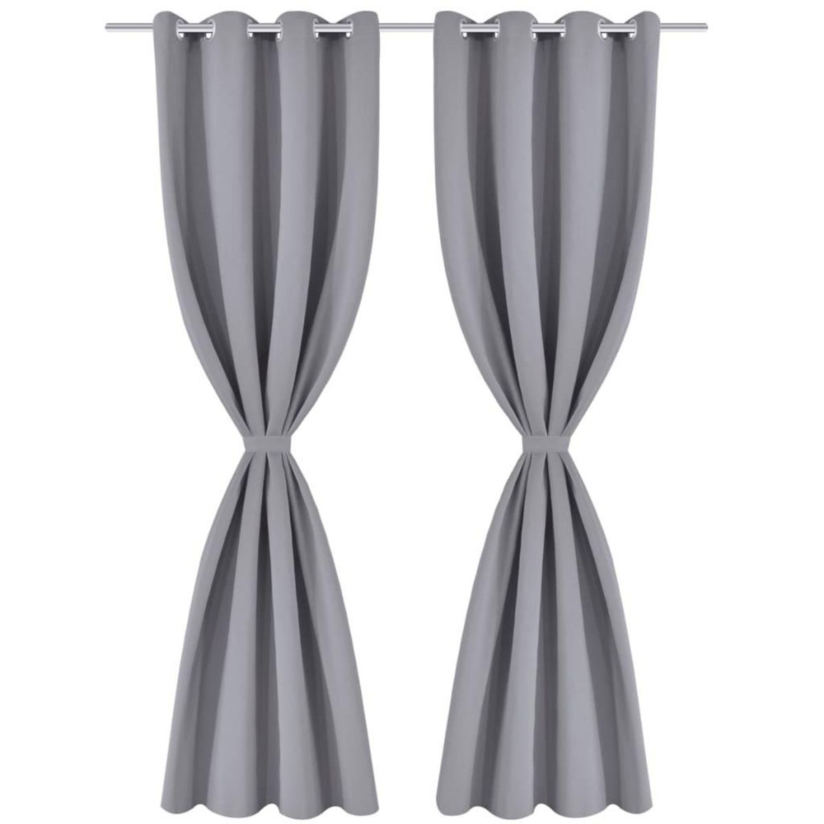 VIDAXL 2 pcs Rideau Blackout Occultant Gris avec Œillets en metal 135x245cm