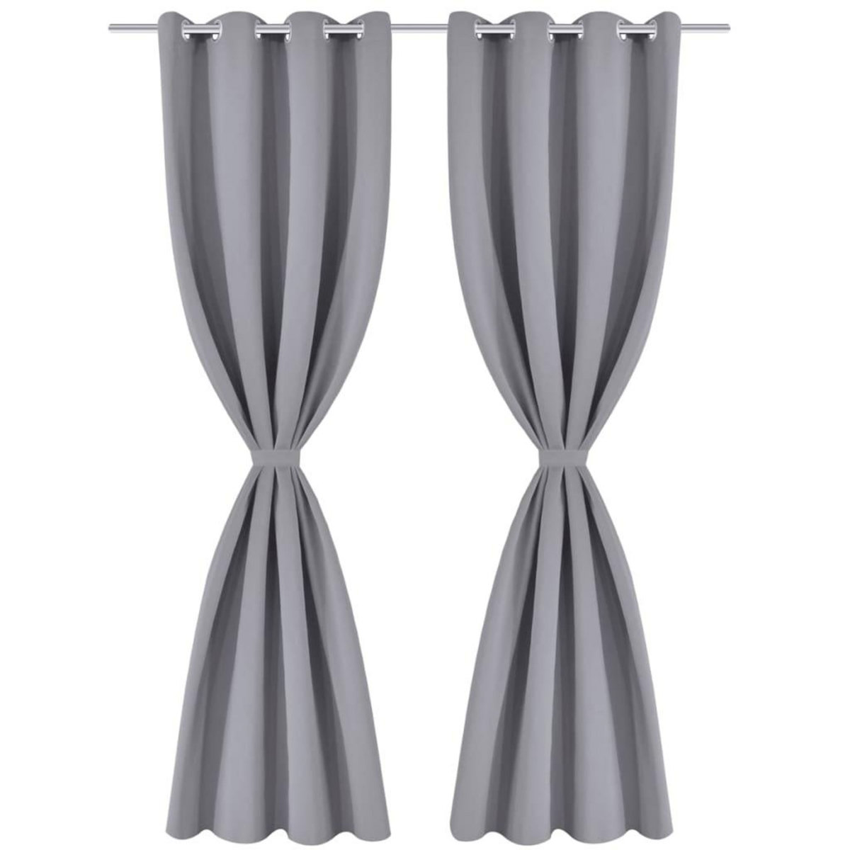 VIDAXL 2 pcs Rideau Blackout Occultant Gris avec Œillets en metal 135x245cm