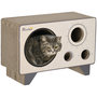 Voir la diapositive 1 : PAWHUT Niche grattoir pour chat 2 en 1 - design radio transistor vintage - carton ondulé