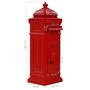Voir la diapositive 6 : VIDAXL Boîte aux lettres a pilier Aluminium Vintage antirouille Rouge