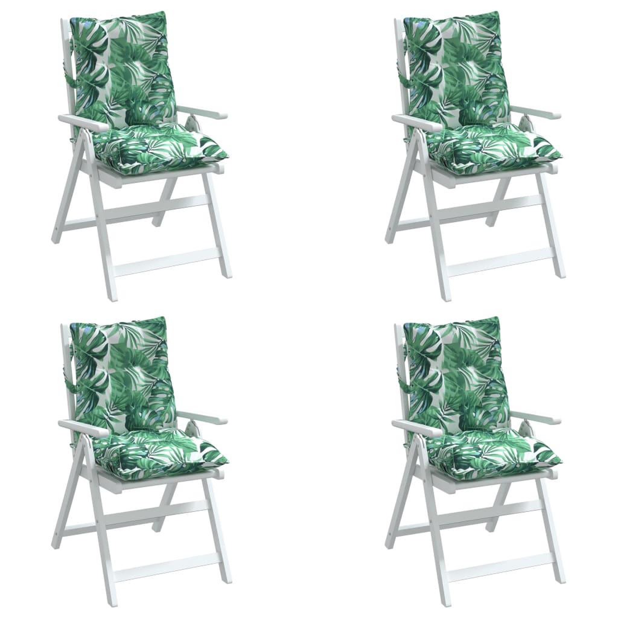 Voir la diapositive 4 : VIDAXL Coussins de chaise a dossier bas lot de 4 modele de feuille