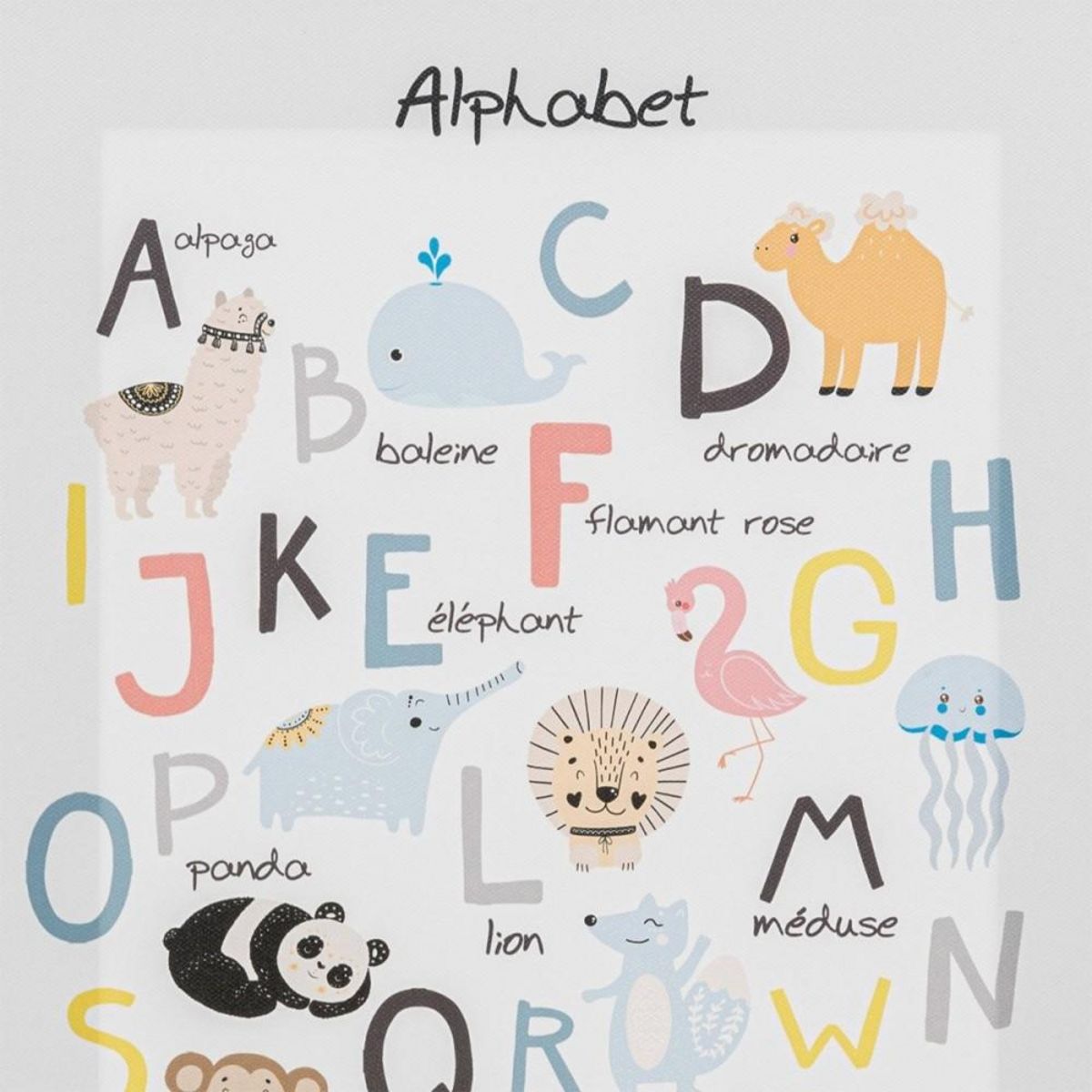 ATMOSPHERA Toile imprimée sur cadre Alphabet 30x40 cm