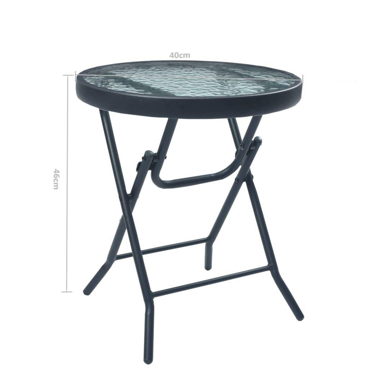 VIDAXL Table de bistro Noir 40x46 cm Acier et verre