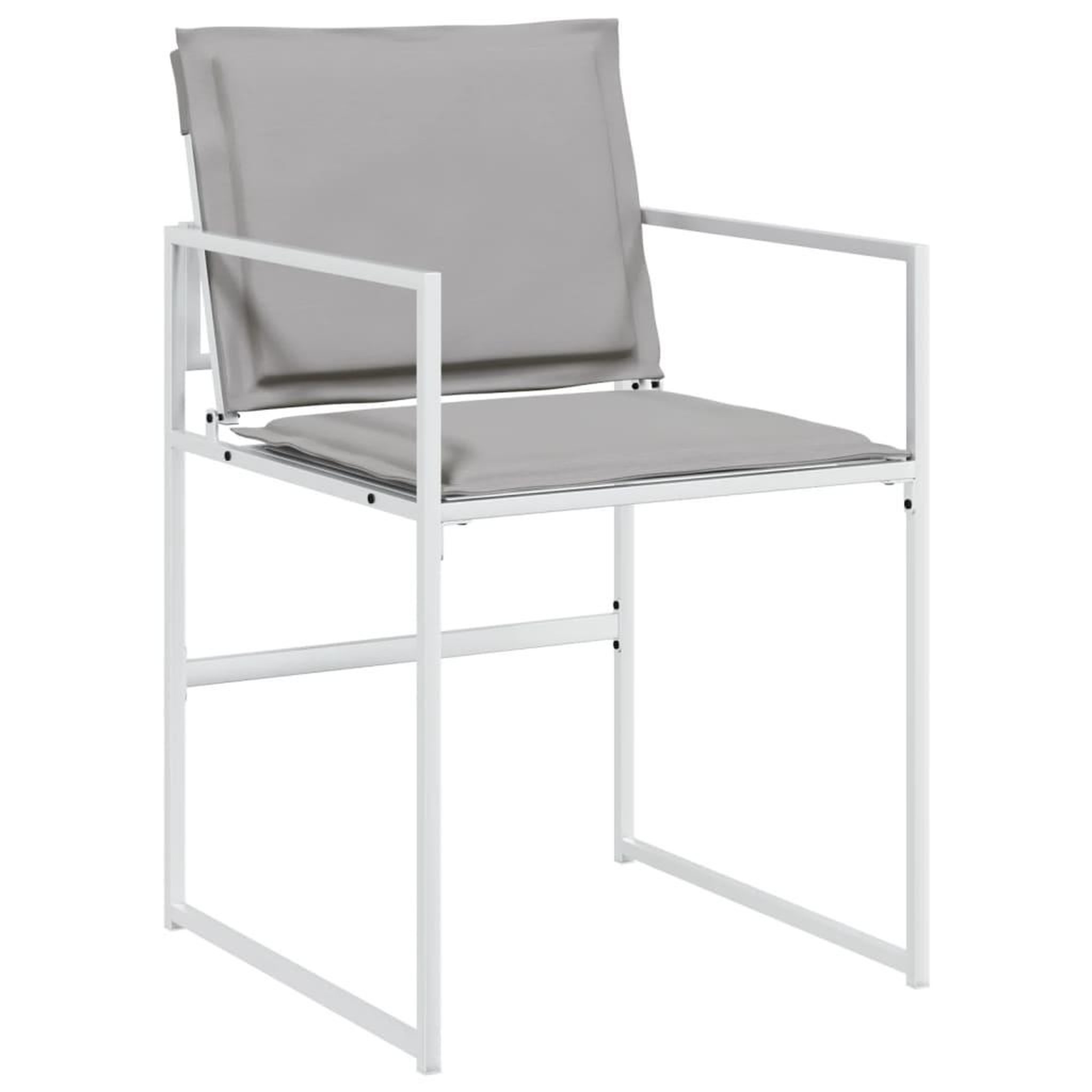 Voir la diapositive 4 : VIDAXL Ensemble a manger de jardin avec coussins 13pcs blanc textilene