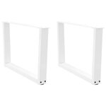 VIDAXL Pieds de table a manger forme V 2pcs blanc 70x(42-43,3)cm acier