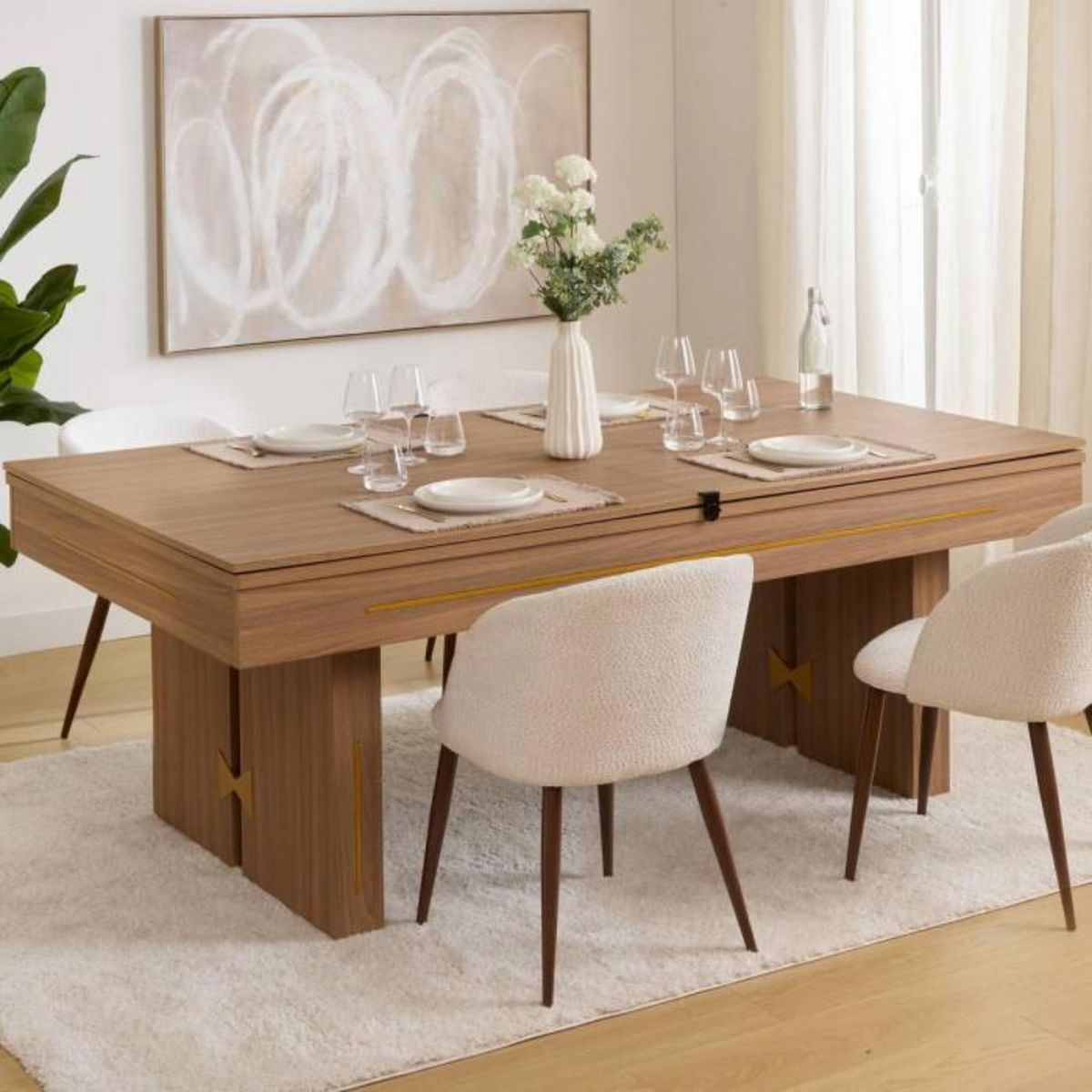 ATMOSPHERA Table de Billard 3 en 1  Dave  215cm Marron