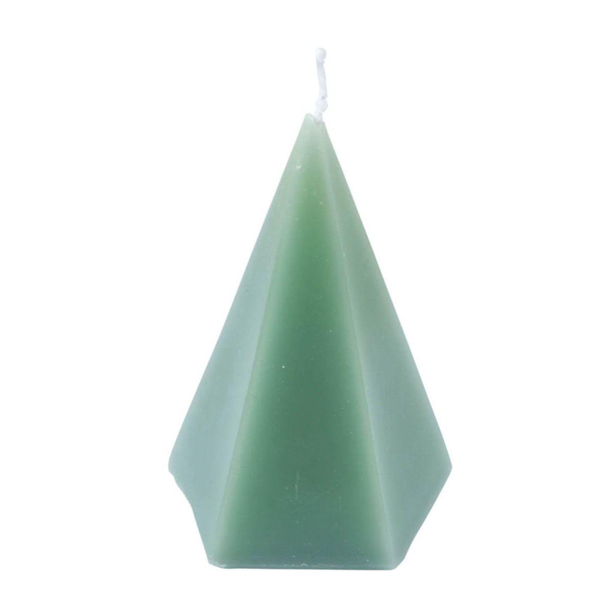 HOMEA Bougie déco pyramide  arty  12cm vert céladon
