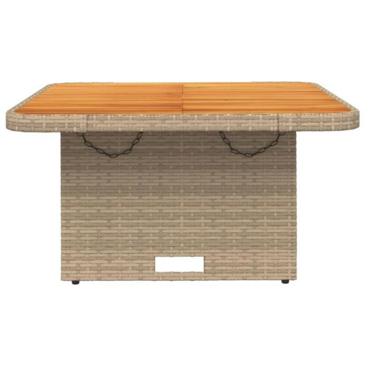 VIDAXL Table de jardin beige 80x80x71 cm résine tressée et bois acacia