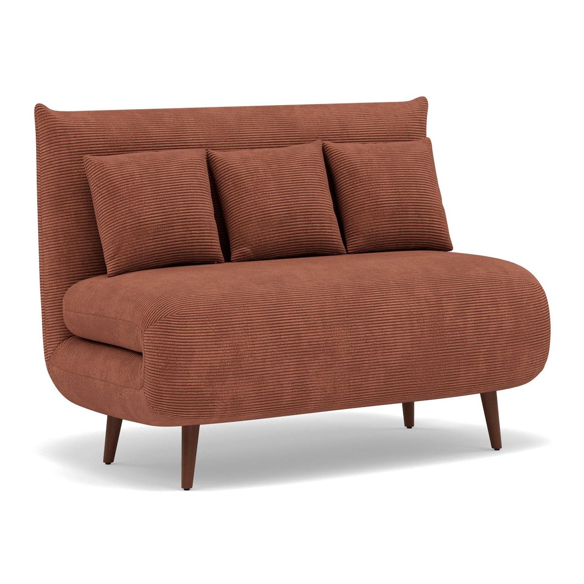 BEST MOBILIER Lumi - banquette convertible clic-clac 2 places en velours côtelé