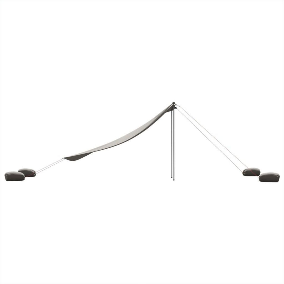 VIDAXL Auvent de plage avec ancres de sable gris 304x300 cm