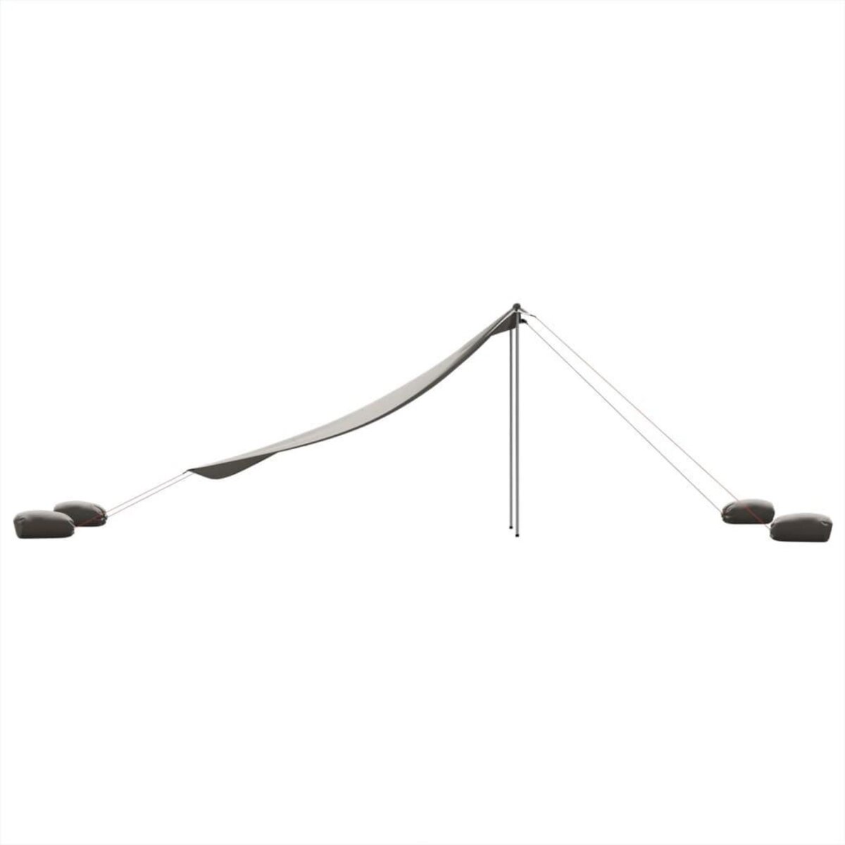 VIDAXL Auvent de plage avec ancres de sable gris 304x300 cm