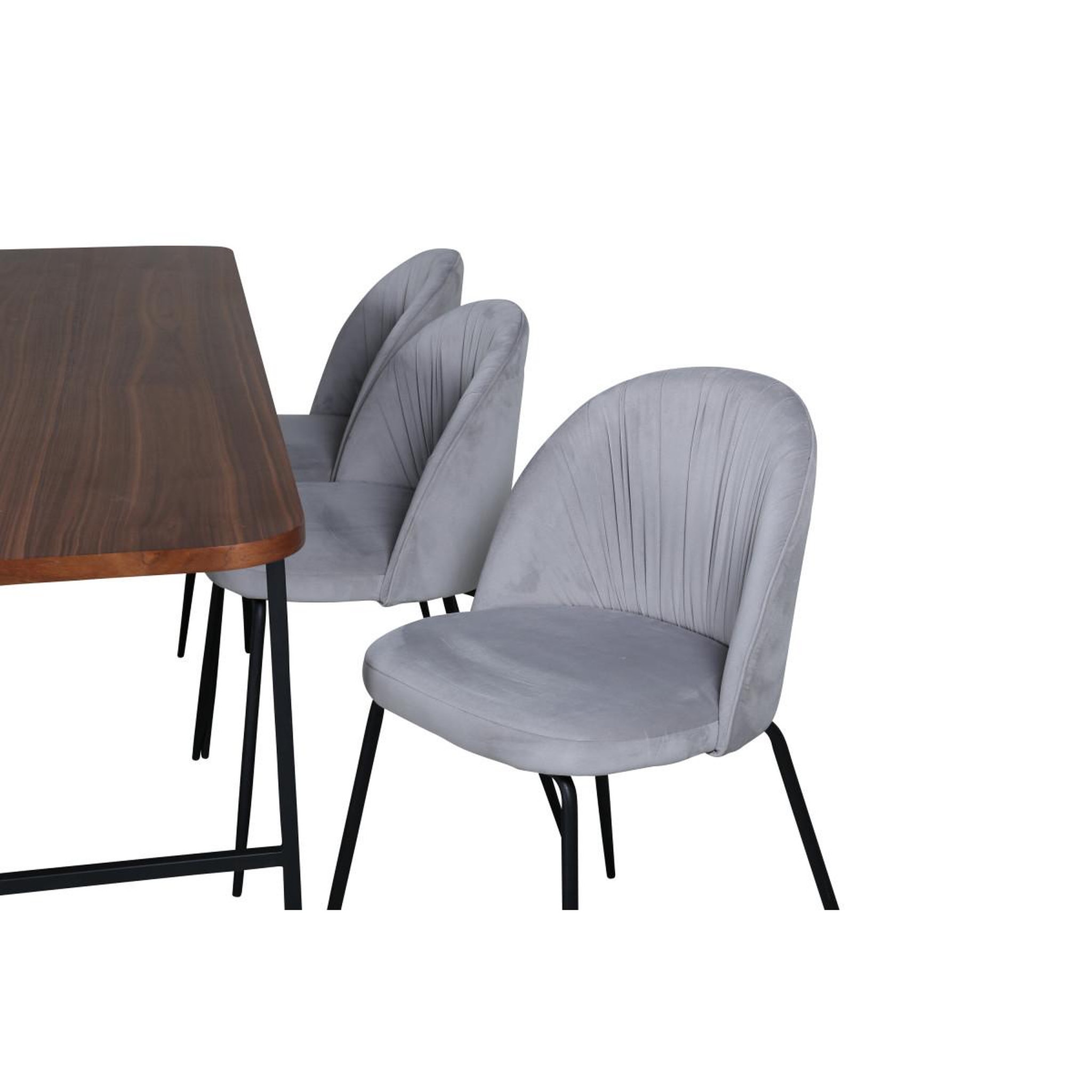 Voir la diapositive 5 : Paris Prix Ensemble table à manger & 6 chaises  uno & wrinkles  200cm gris & marron