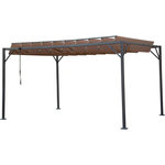 Habitat et Jardin Pergola bioclimatique en tissu  Lodge  3 x 4 m - Taupe