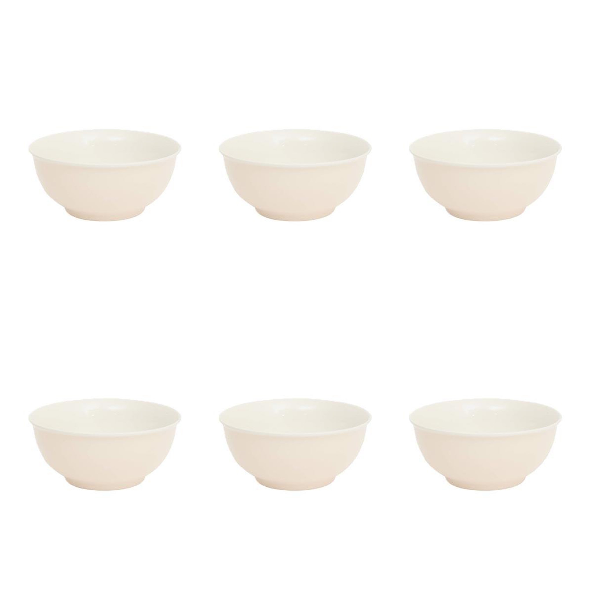 SECRET DE GOURMET Lot de 6 bols en porcelaine  nature  52cl crème