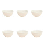 SECRET DE GOURMET Lot de 6 Bols en Porcelaine  Nature  52cl Crème