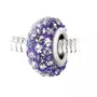 SC CRYSTAL Charm perle pavé de cristaux violets et acier par SC Crystal