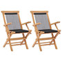 Voir la diapositive 1 : VIDAXL Chaises pliables de jardin lot de 2 Bois teck solide et corde