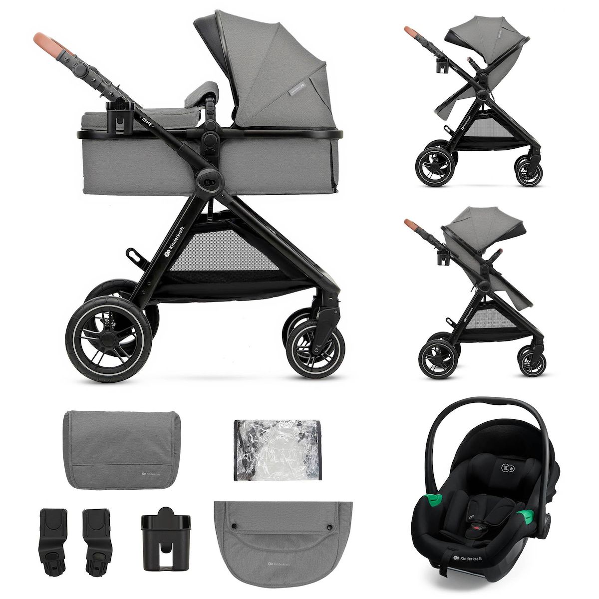 KINDERKRAFT Poussette multifonctionnelle 3 en 1 ESME PRO