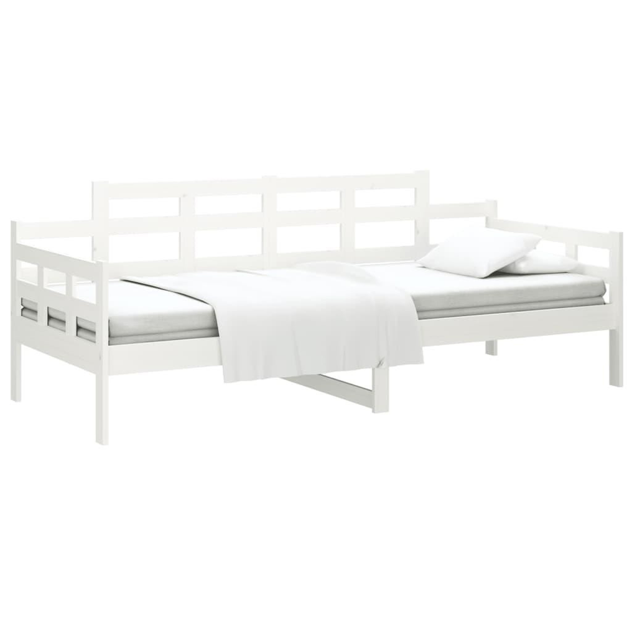 Voir la diapositive 3 : VIDAXL Lit de jour sans matelas blanc bois de pin massif 90x200 cm