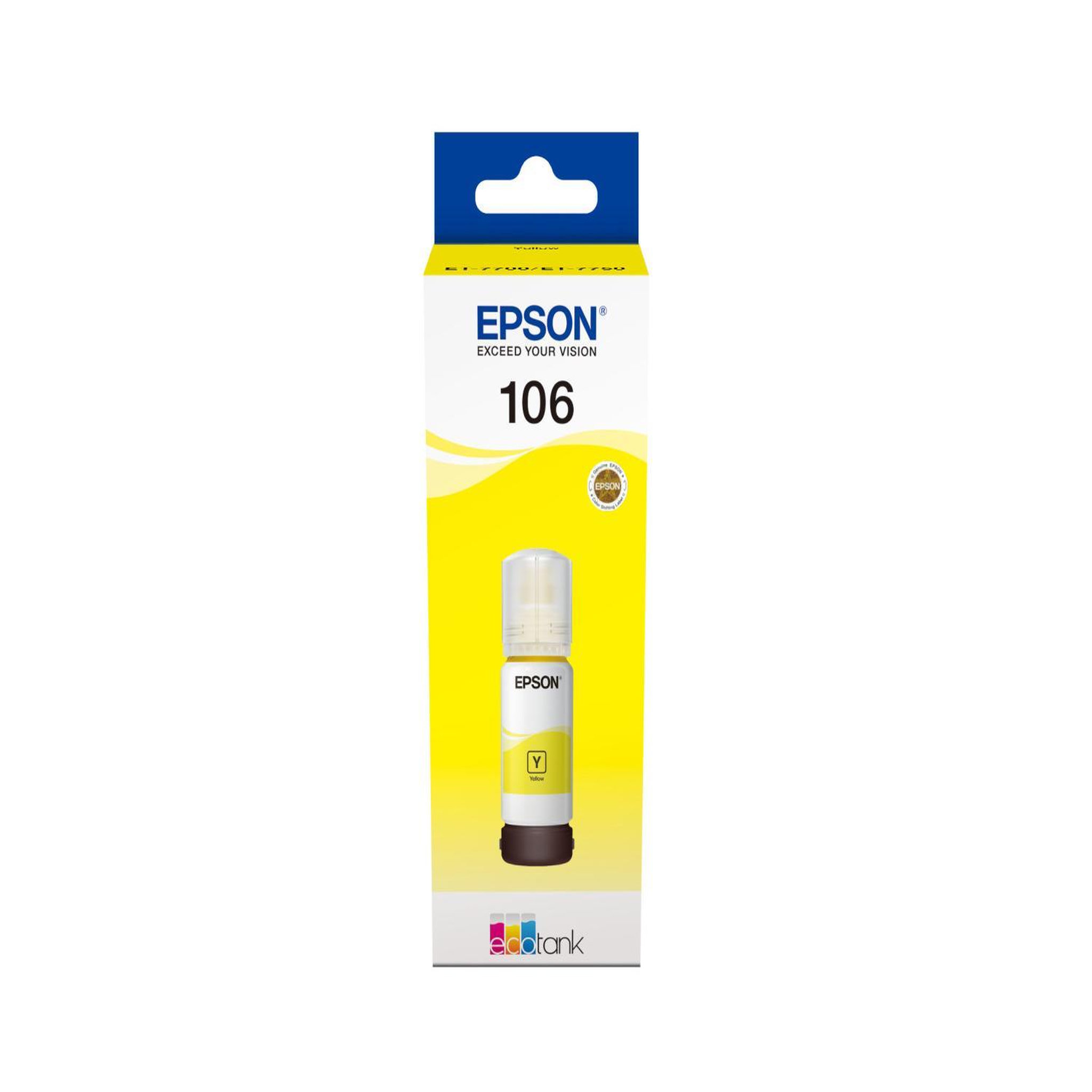 Voir la diapositive 2 : Epson Cartouche d'encre bouteille d'encre ecotank 106 jaune (yellow) photo - c13t00r440