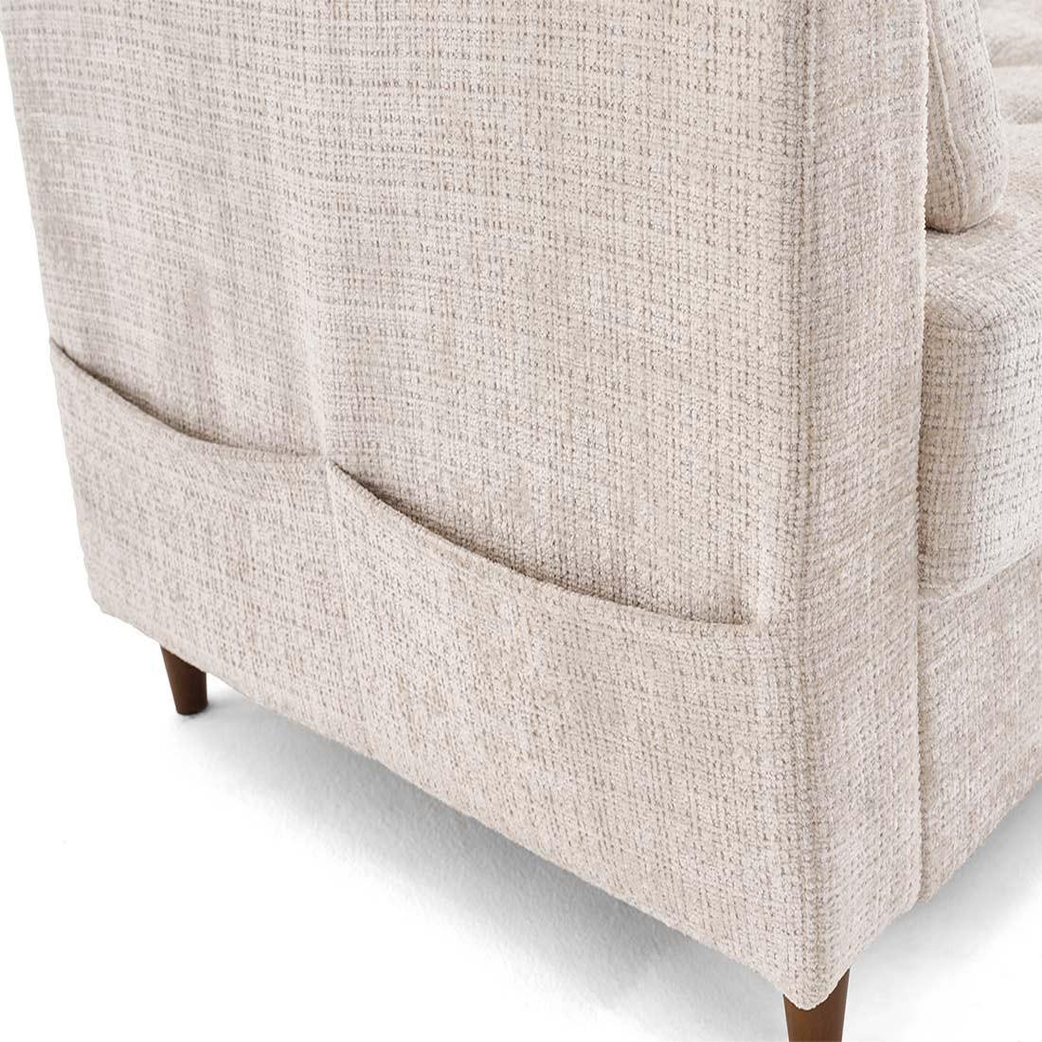 Voir la diapositive 6 : LISA DESIGN Anna - canapé d'angle droit 4 places convertible avec coffre en velours texturé