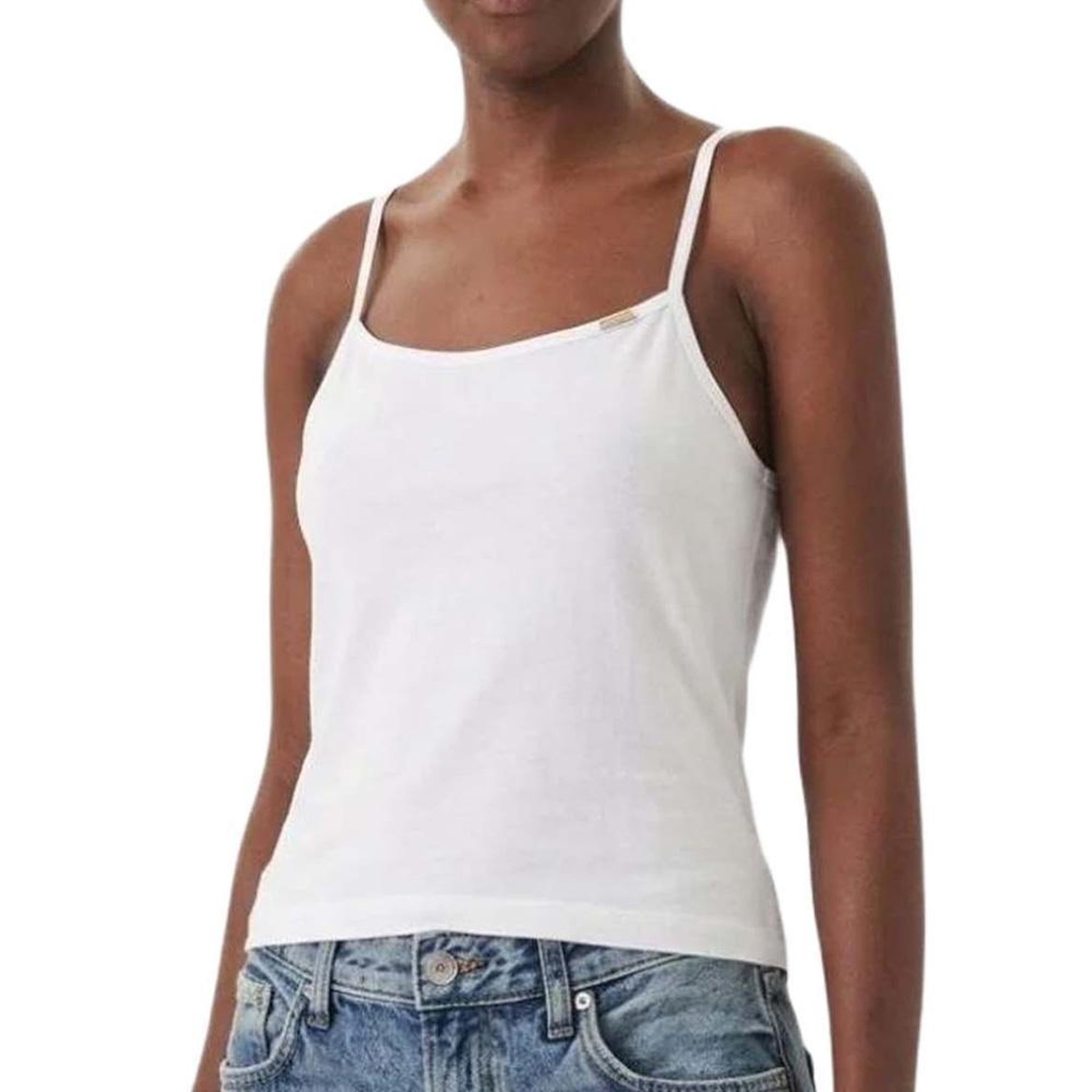 CALVIN KLEIN JEANS Débardeur Blanc Femme Calvin Klein Jeans Stretch. Coloris disponibles : Blanc