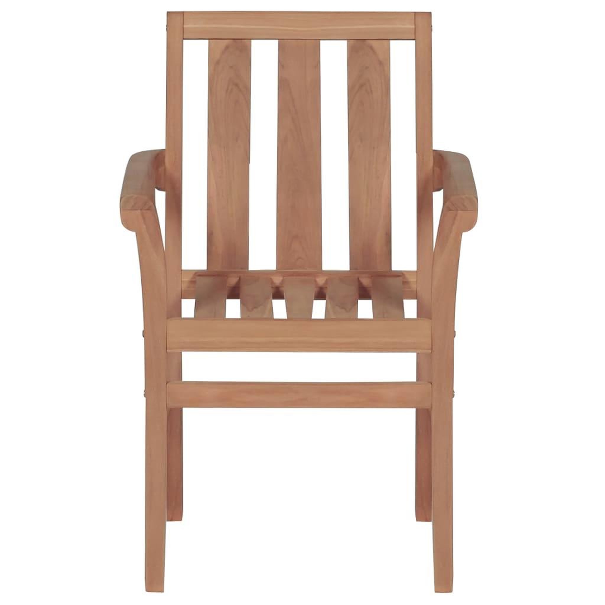 Voir la diapositive 3 : VIDAXL Chaises de jardin empilables lot de 4 Boie de teck solide