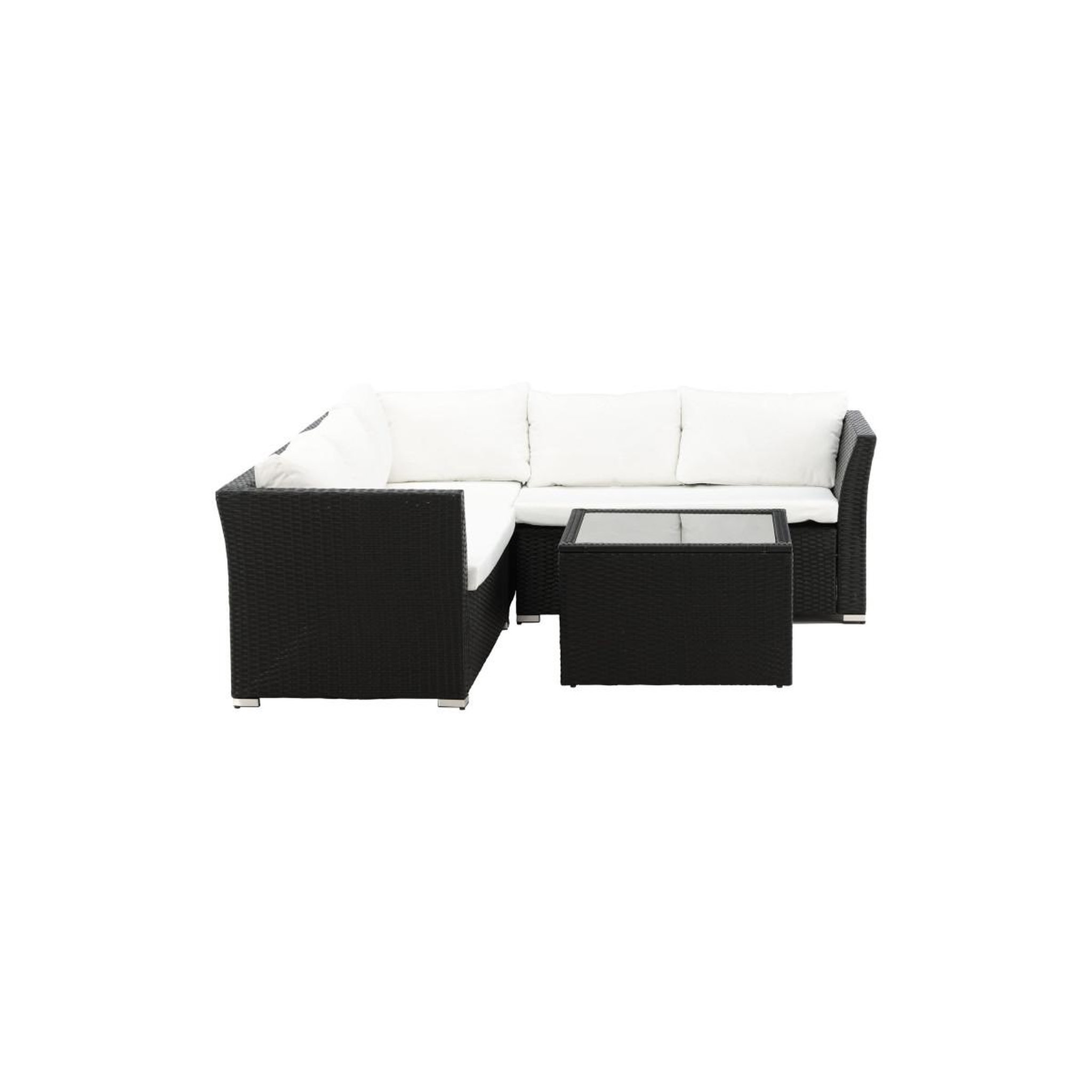 Voir la diapositive 2 : Paris Prix Salon d'angle de jardin  haiti  194cm noir & blanc
