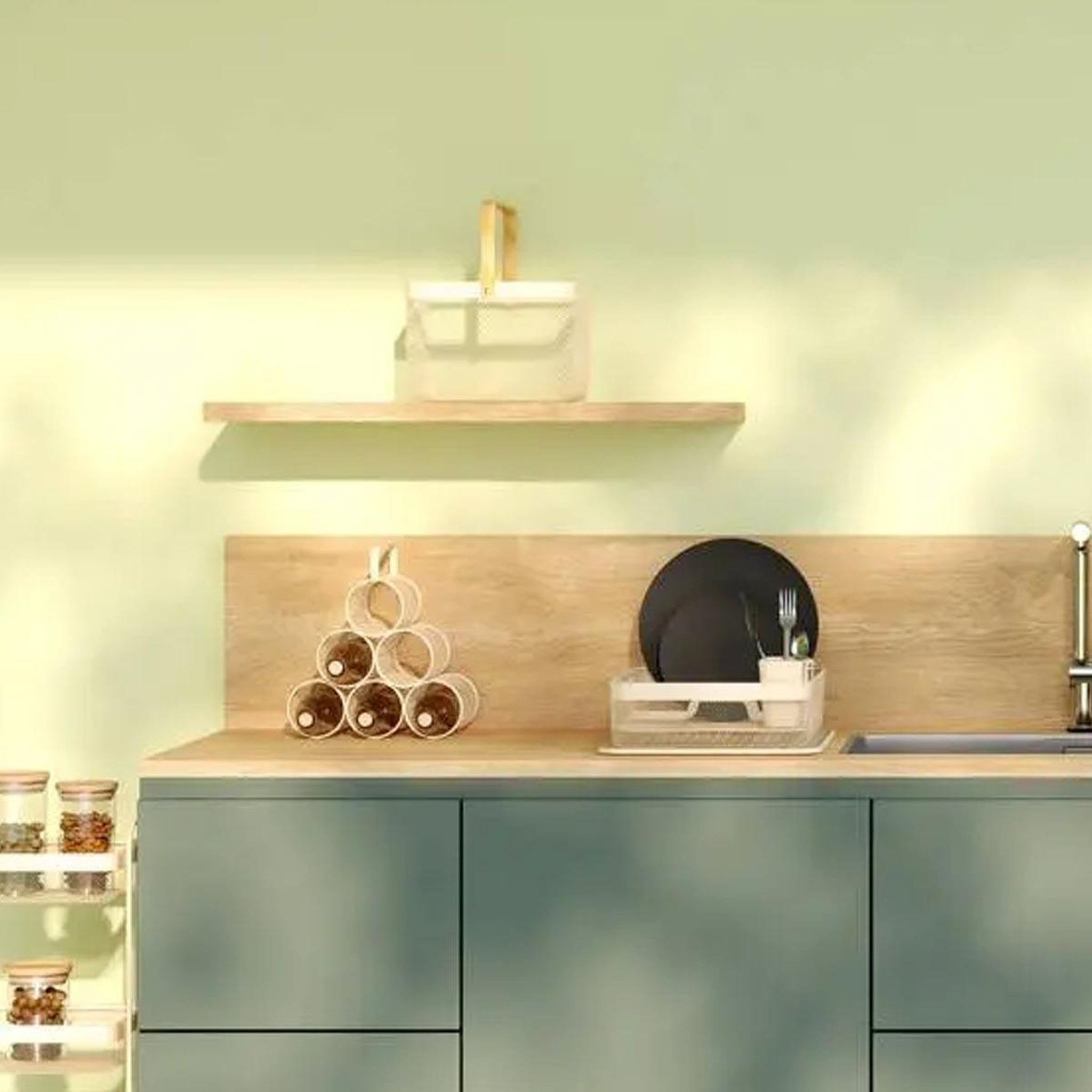 Voir la diapositive 2 : FIVE Range-bouteilles design  mayaj  30cm beige