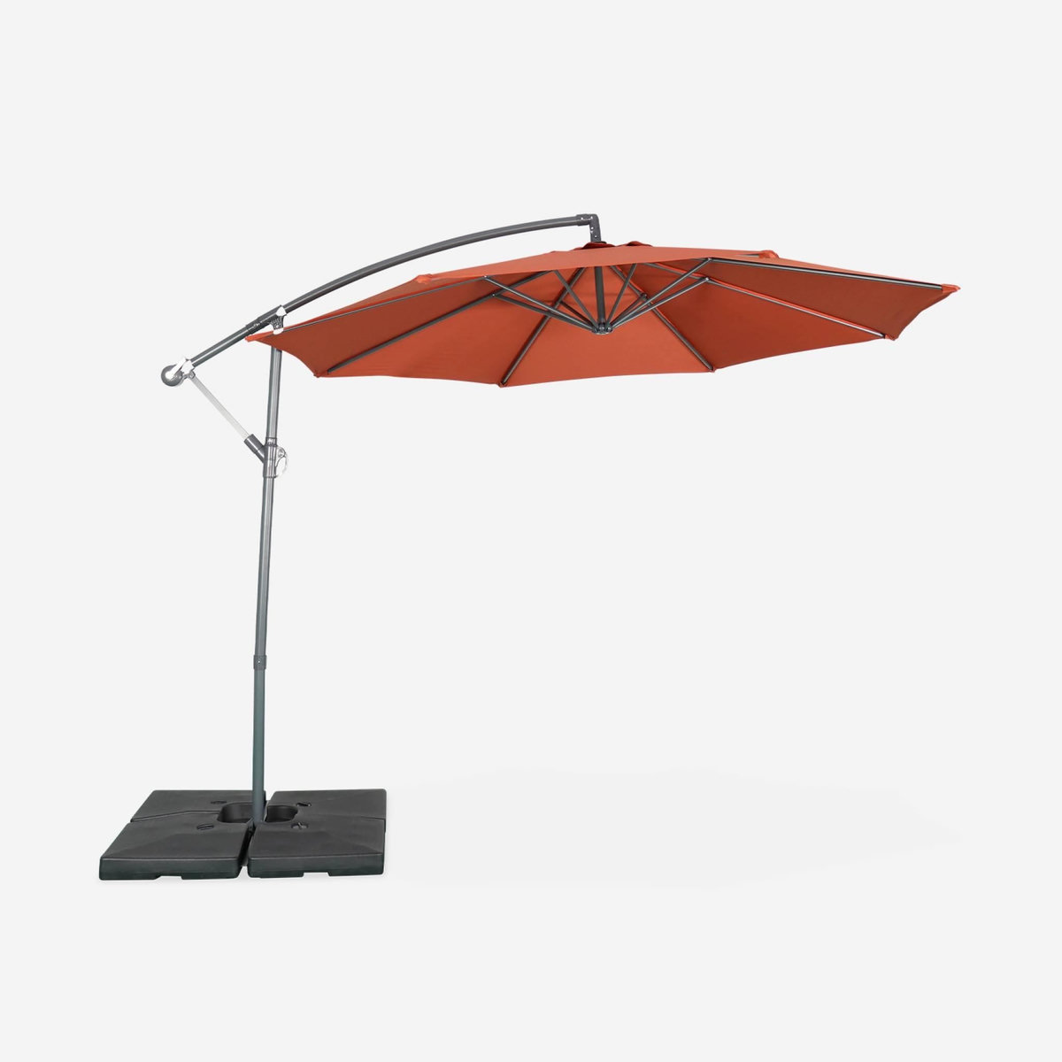 SWEEEK Parasol déporté rond Hardelot diamètre 300cm excentré  8 baleines