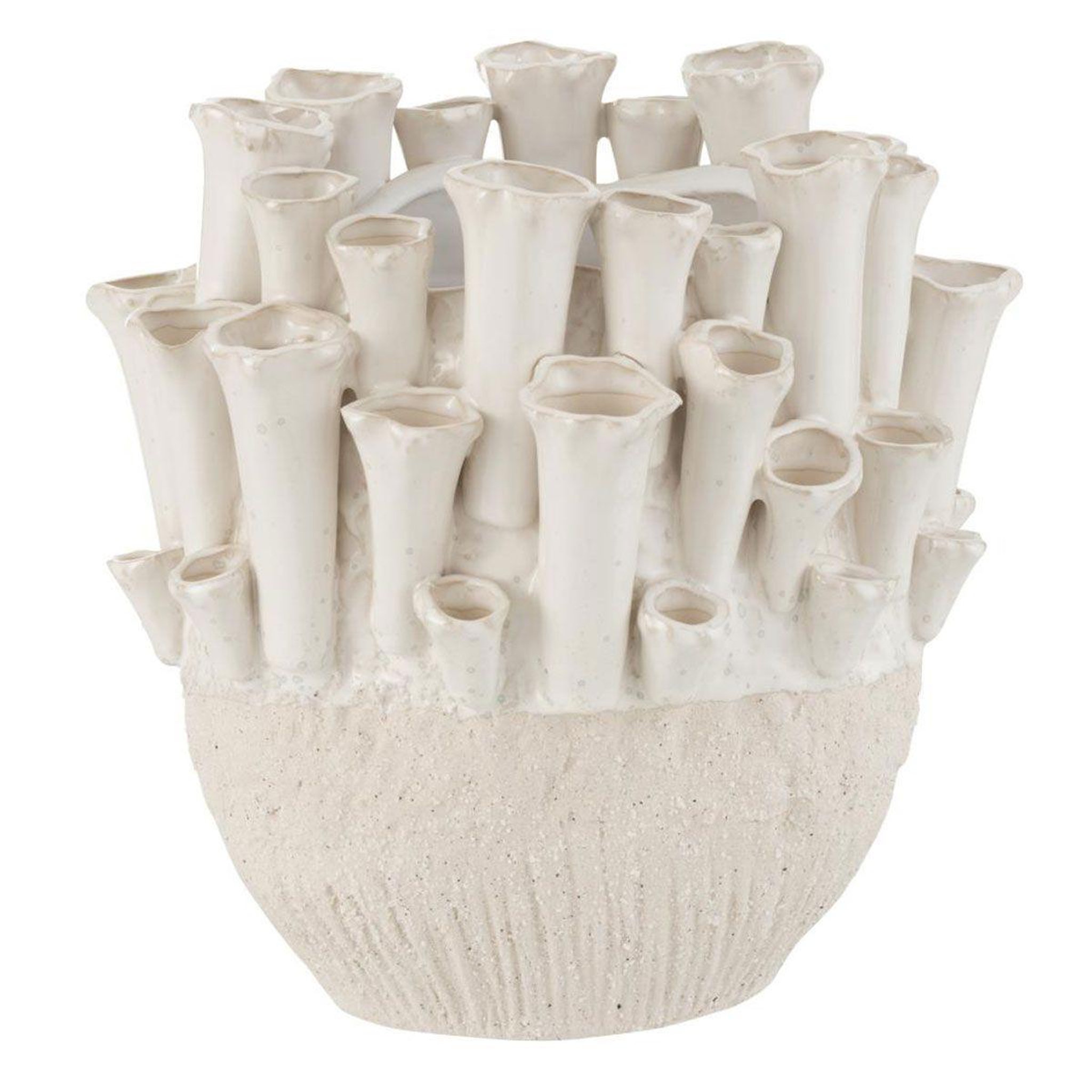 J-LINE Vase en céramique  anémone  28cm naturel